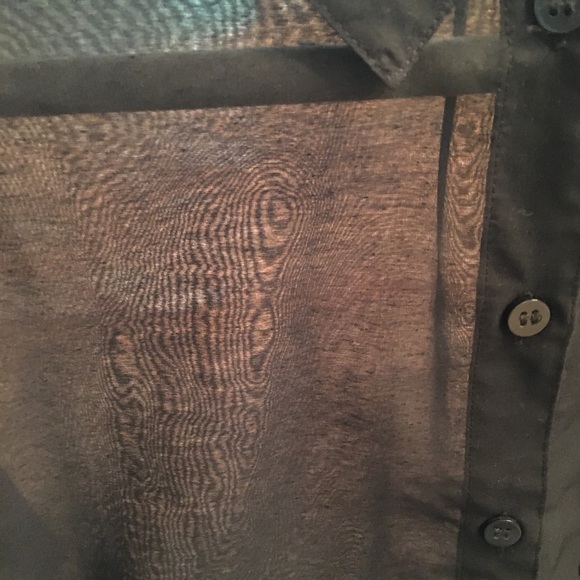 Sheer black button up - Picture 3 of 3